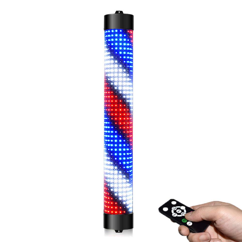 Flashing lights Barber Pole LED Light,classic Style Hair Salon Barber Shop Open Sign Rotating LED Strips,wall-mounted Outdoor Wall Light,semi-circular,Waterproof Save Energy,remote Control,multi-size