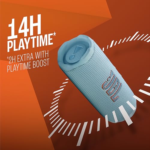 Image of JBL Flip 7 Wireless Portable Bluetooth Speaker, Bold Pro Sound with AI Sound Boost, 16Hrs of Playtime, IP68 Water & Dustproof, Multi-Speaker Connection by Auracast, Personalization App (Teal Blue)