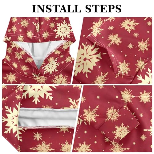 Kids Hoodies Sweaters Christmas Xmas Snowflake Hooded Sweatshirts with Big Pockets for Boys Girls B04000793