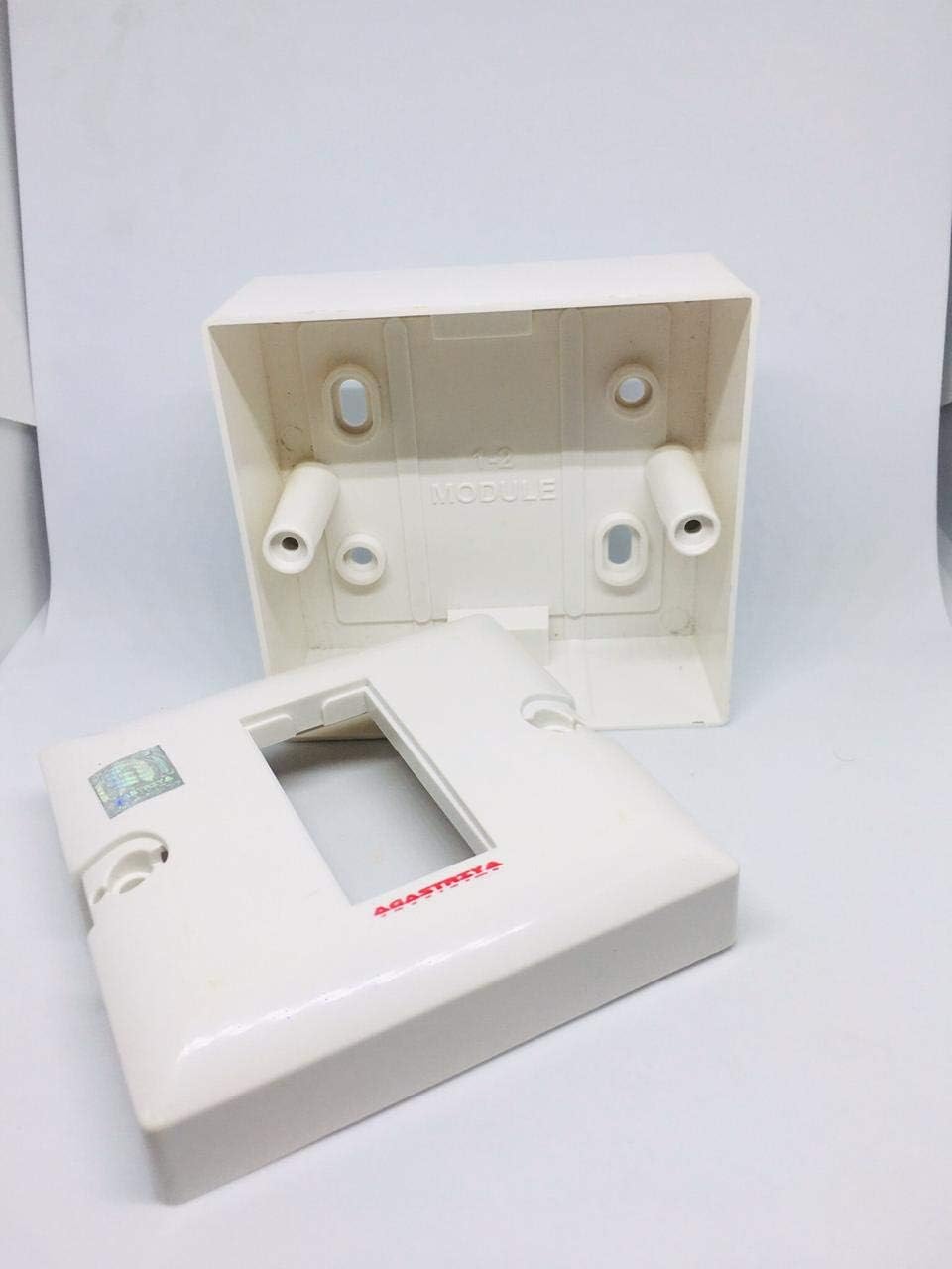 Agastriya Eco-Friendly High Durability Plastic Modular Surface Gang Box Module 2 (White)