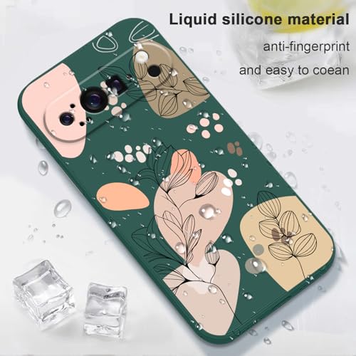 Coque Google Pixel 9 Pro XL LEECG vert Morandi à motif floral - 6