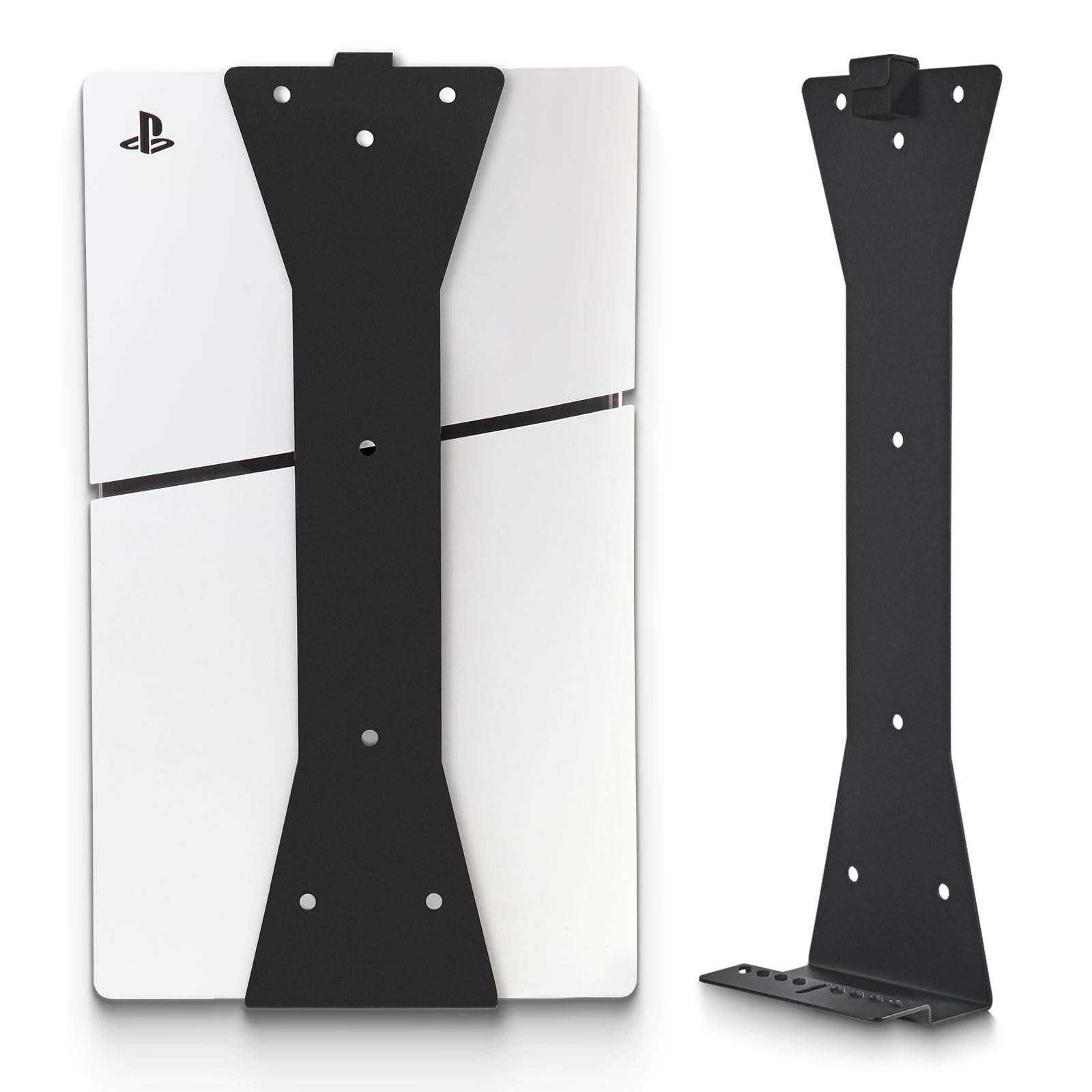Marvelights Supporto da parete PS5 Slim per disco e digitale, fissaggio verticale Playstation5 Slim console robusta, con viti e apertura di ventilazione, Nero