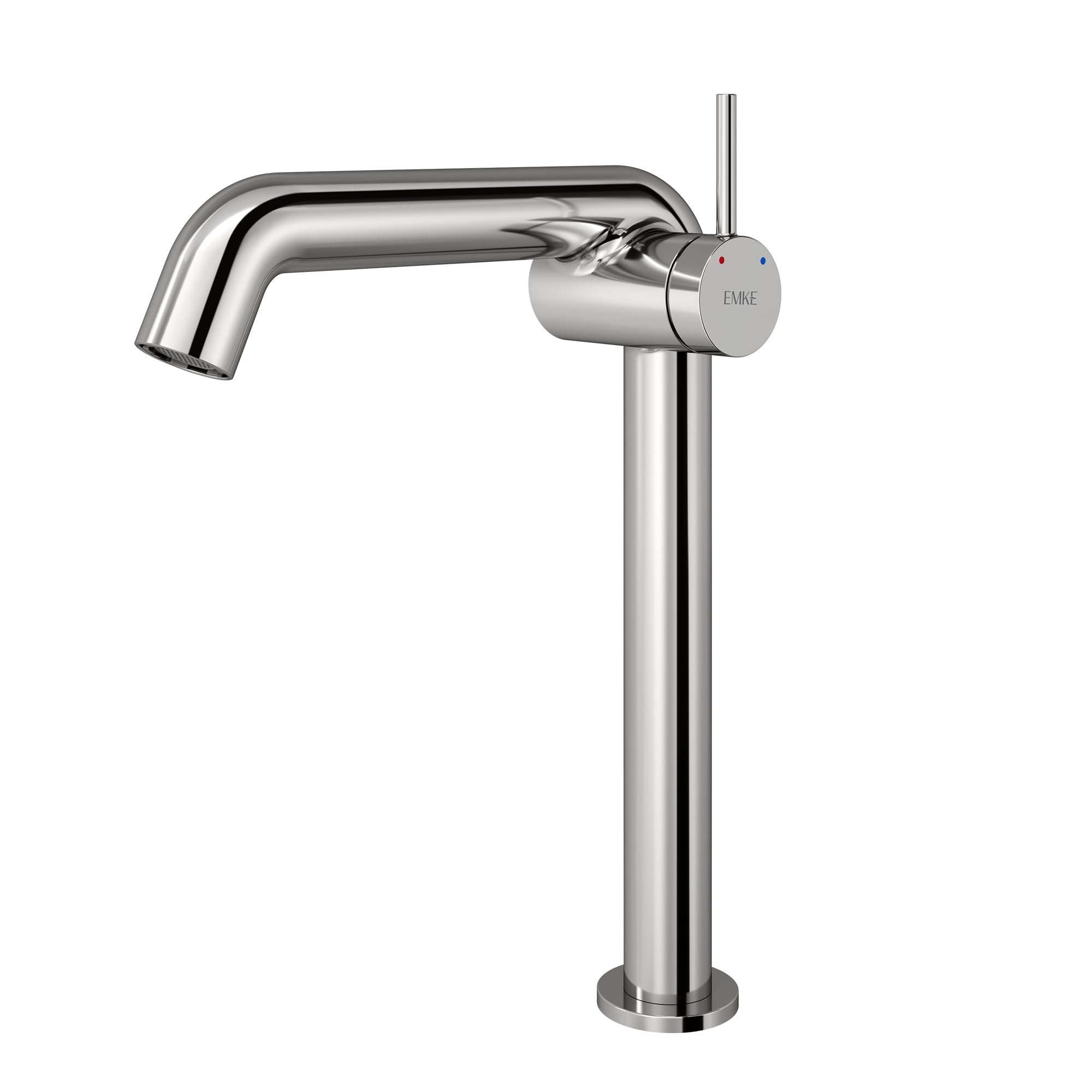 EMKE Wasserhahn Bad Chrom, 332 x 220 x 76 mm, Messing, Keramikkartusche, Badarmatur, Wasserhahn mit Luftsprudler, Waschtischarmatur, Mischbatterie Waschbecken-Armatur einfache Installation