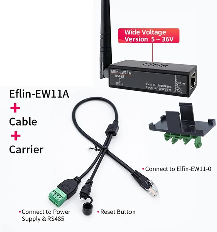 Jevina EW11A-0 RS485-WiFi Konverter Modul - Modbus Protokoll Támogatás, 460800 bps Adatátvitel, Vezeték Nélküli Hálózati Szerver Eszköz Szám