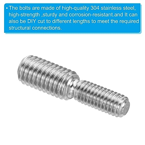 PATIKIL M6x15mm to M8x15mm Double End Threaded Stud Screw Bolt - Image 4