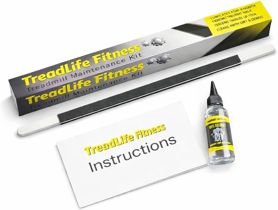 TreadLife Fitness Treadmill Maintenance Kit | 1 Year Supply of Treadmill Lubricant for Belt | 100% Silicone Lube | Extra Wide TruLube Applicator Wand | Directions Included