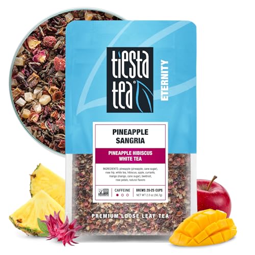 Image of Tiesta Tea Pineapple Sangria Loose Leaf Tea - Pineapple Hibiscus White Tea Blend | Premium Low-Caffeine Fruit Infusion | Hot or Iced | 2oz Resealable Pouch | Makes Up to 25 Cups