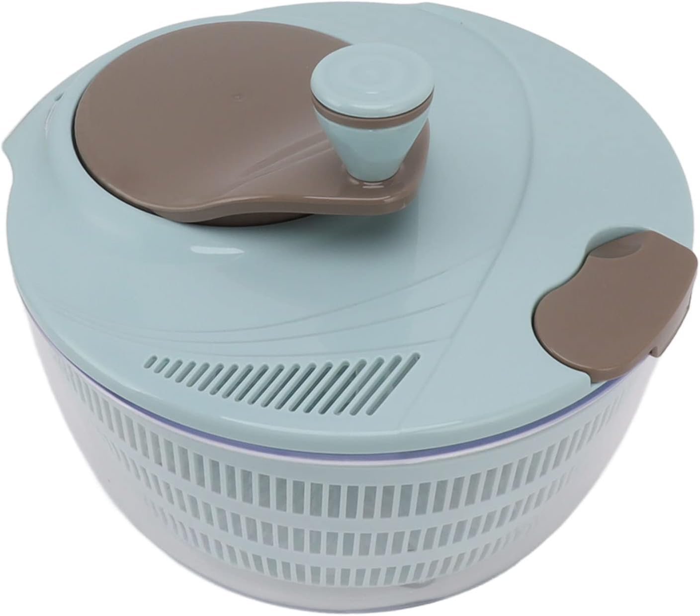 Salad Spinner Plastic, Rotatable Veggie Washer for Kitchen, Fast Mixing Vegetable and Fruit Dryer with Lid Funnel, Time Saving Lettuce Spinner for Home Use (Blue)