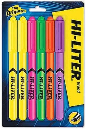 Juego de 6 marcadores fluorescentes estilo bolígrafo, multicolor