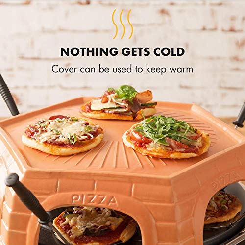 Klarstein-Capricciosa-Horno-para-Pizza-6-personas-Pizzera-electrica-1500W-Coccion-en-5-7-minutos-Cubierta-de-terracota-Conserva-el-calor-Marron