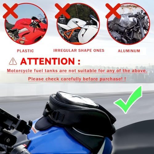 Motorcycle Tank Bag for Suzuki 750F GSX750F, Magnetic & Strap Mount Tank Bag for Motorcycles, Motorcycle Touring Navigation Luggage Bag Tank Bags, B Magnetic