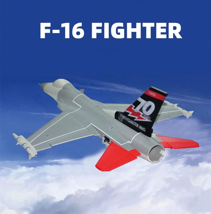 NOBRIM RC Plane Airplane F-16 Fighter Plane 50mm EDF Jet Perfect for Beginners (Grey,ARF)