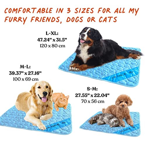 Inspector Tail Self Cooling Mat For Dog + Free String Bag/Washable & Portable Pet Soft Pad For Indoor Or Outdoor/Perfect As Blanket For Kennel Sofa Bed Floor Car #TOP4