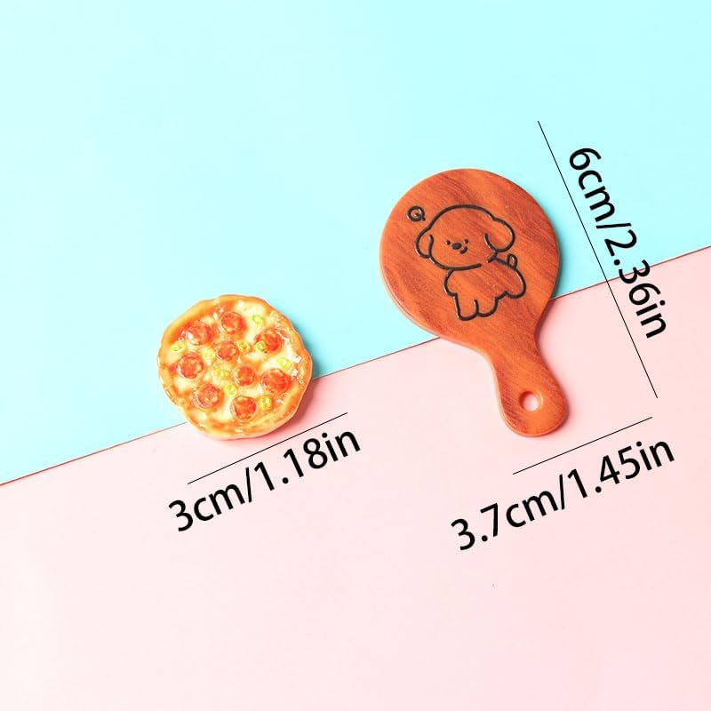 Acxico 25-Piece Mini Resin Pizza Decorations (Including Tray), Small Simulation Ornaments for Holiday Party Decor, Desktop Displays, DIY Jewelry Making & Craft Accessories Bead Assortments image 4