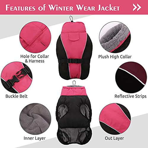 Dentrun Winter Warm Dog Coat Windproof Cozy Dog Jacket Cold Weather Thick Fleece Vest Water Repellent Apparel With Harness/Leash Hole & Reflective For Outdoor Small Medium Large Dogs #TOP3