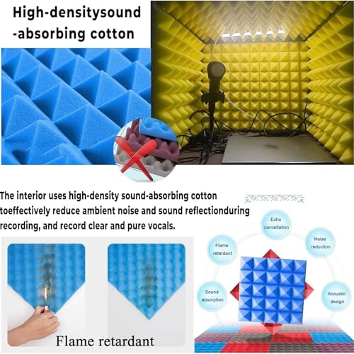 Bouclier d'absorption vocale pliable et cube d'isolation microphone 60cm - 5