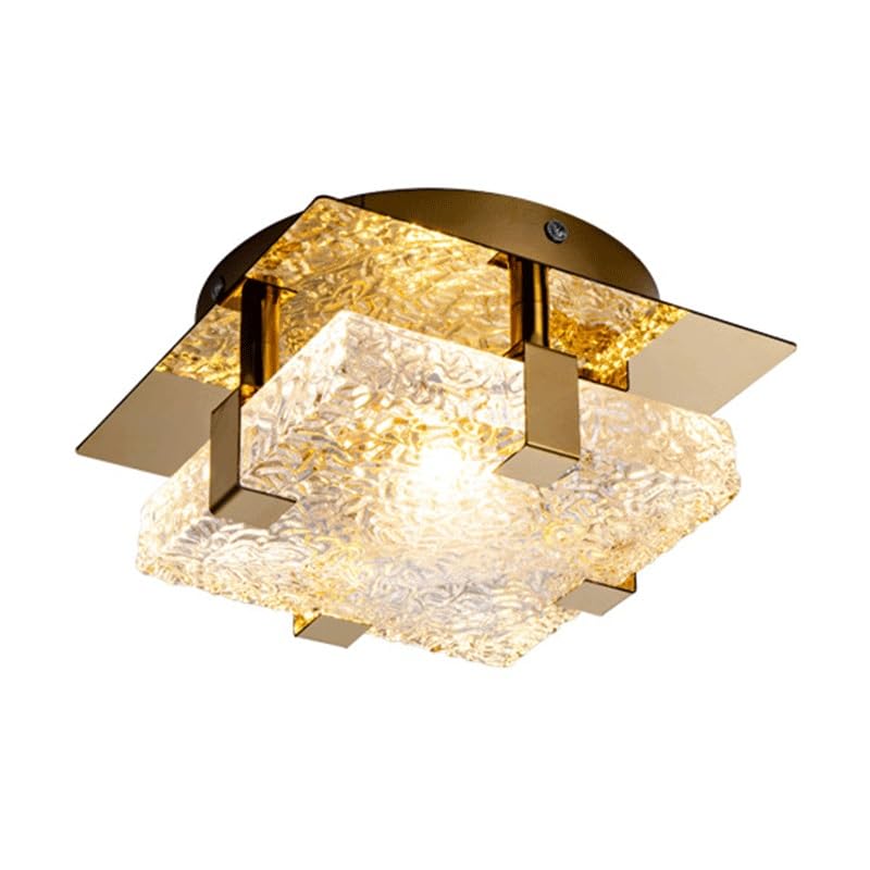 Plafonnier cristal couleur or nordique LED luminaire couloir 9.1in