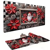 Tappetino Mouse XXL 600 x 300 mm – Tappetino Mouse Gaming Fiori di Natale Mousepad – Controllo Preciso del Mouse Migliora la Velocità e la Precisione – Tenuta Stabile – Accessori Scrivania h-1035