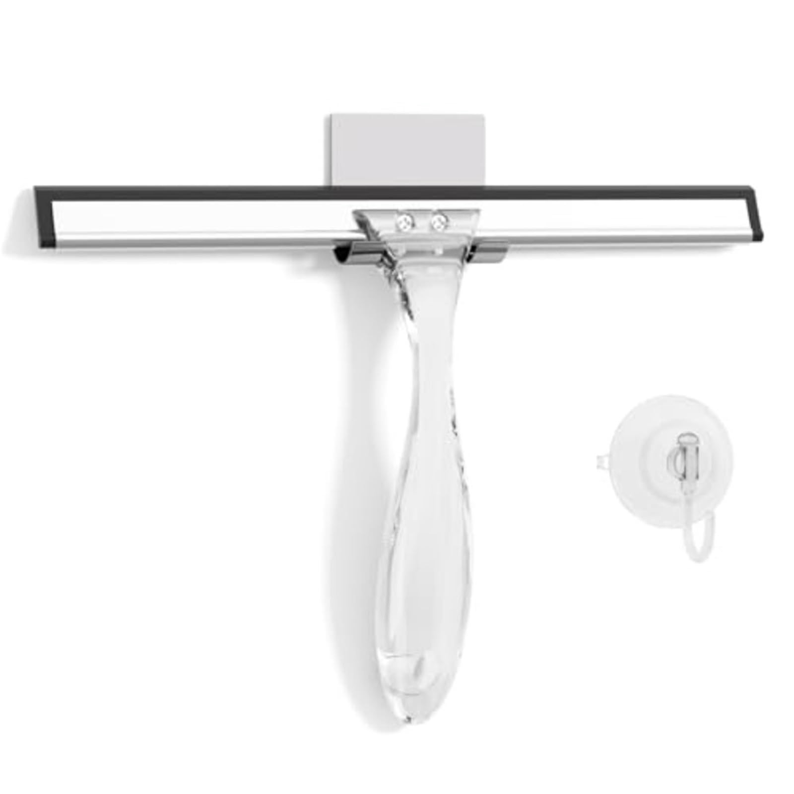 Glass Water Squeegee Dual Hook Mount All Purpose Squeegee Shower Glass Door Household Water Cleaning Wiper