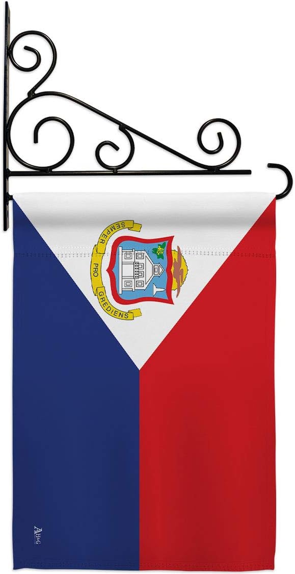 St Martin Garden Flag Set Wall Holder Regional Nationality Nation International World Country Particular Area Small Decorative Gift Yard House Banner Double-Sided Made In USA 13 X 18.5
