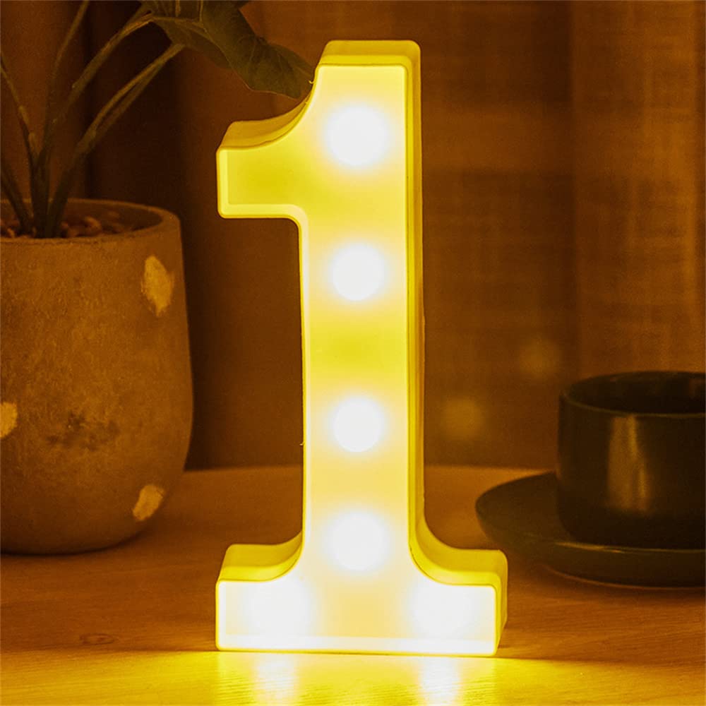 LED Alphabet And Numbers Light Sign Decorations, Lamp for Home Birthday Party Event, Night Lights, Battery Powered Letters And Numbers With Four Hour Timer (1)
