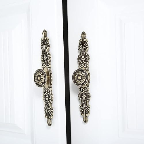 Miniatura 6 de Mgoodoo Manija de puerta para muebles de cocina, armario, armario, 5 unidades, estilo nórdico, simple, vintage, bronce antiguo, 6.693 in