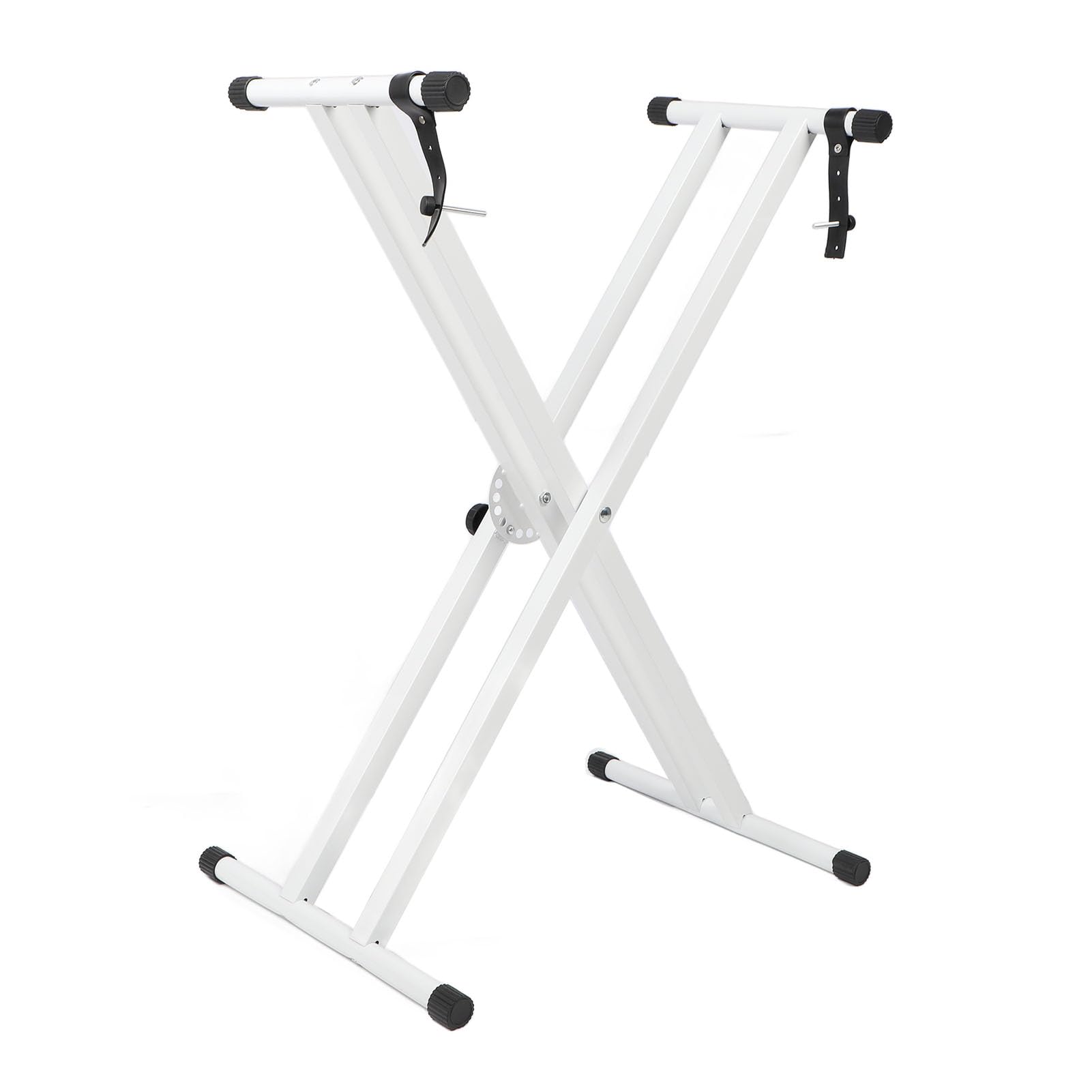 Supporto per Tastiera Double X Resistente con Cinghie di Bloccaggio e Cappelli Antiscivolo per Pianoforte Elettronico da 54-88 Tasti