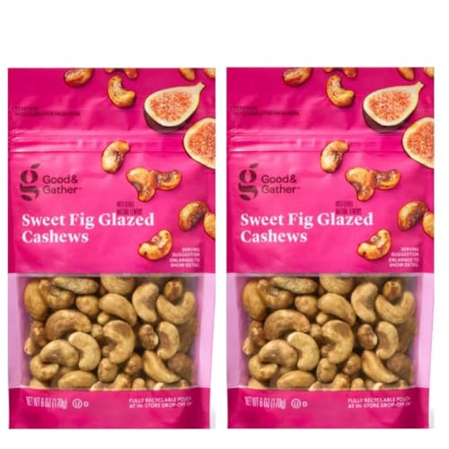 Generic SweetFig Glazed Cashews, 6oz Packs, Good & Gather, 2