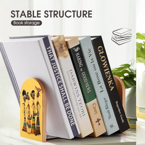Sujetalibros de madera económico para evitar la caída de libros en baldas 8