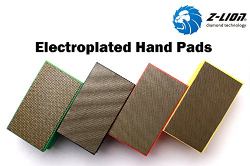 Pastilhas de polimento de mão Z-Lion Diamond Arc Shape Back para vidro de granito mármore - Pacote c