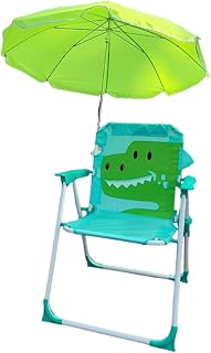 Silla de Playa para niños de 38 x 52 cm, Silla de Camping con Paraguas, sillas Plegables para niños, Resistente al Desgaste, Asiento de con Sombra, para Piscina, Patio, jardín, Viajes
