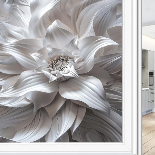 Película de privacidad para ventana flores modernas 17.7x23.6 pulg