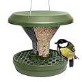 SWISSINNO Bird Feeder Davos SMART BIRDS. Feed birds, not rodents! Robust and reliable for hanging. Dual food chambers. Made in EU. Green