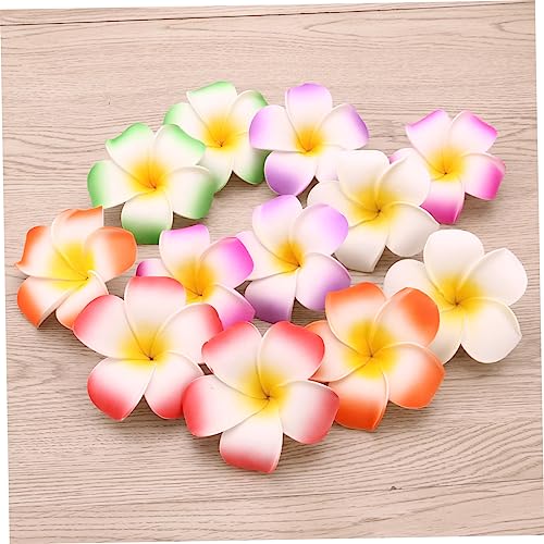 Pince à cheveux fleurs hawaïennes POPETPOP en mousse, lot de 36 clips plumeria blancs et violets - 6