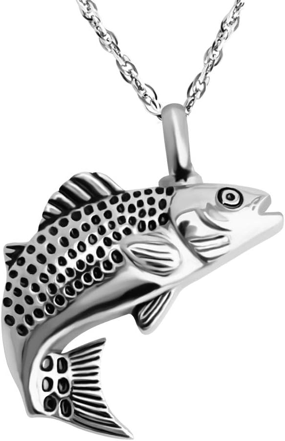 Fish Cremation Jewelry for Ashes Memorial Ashes Keepsake Necklace Urn Necklace Pendant