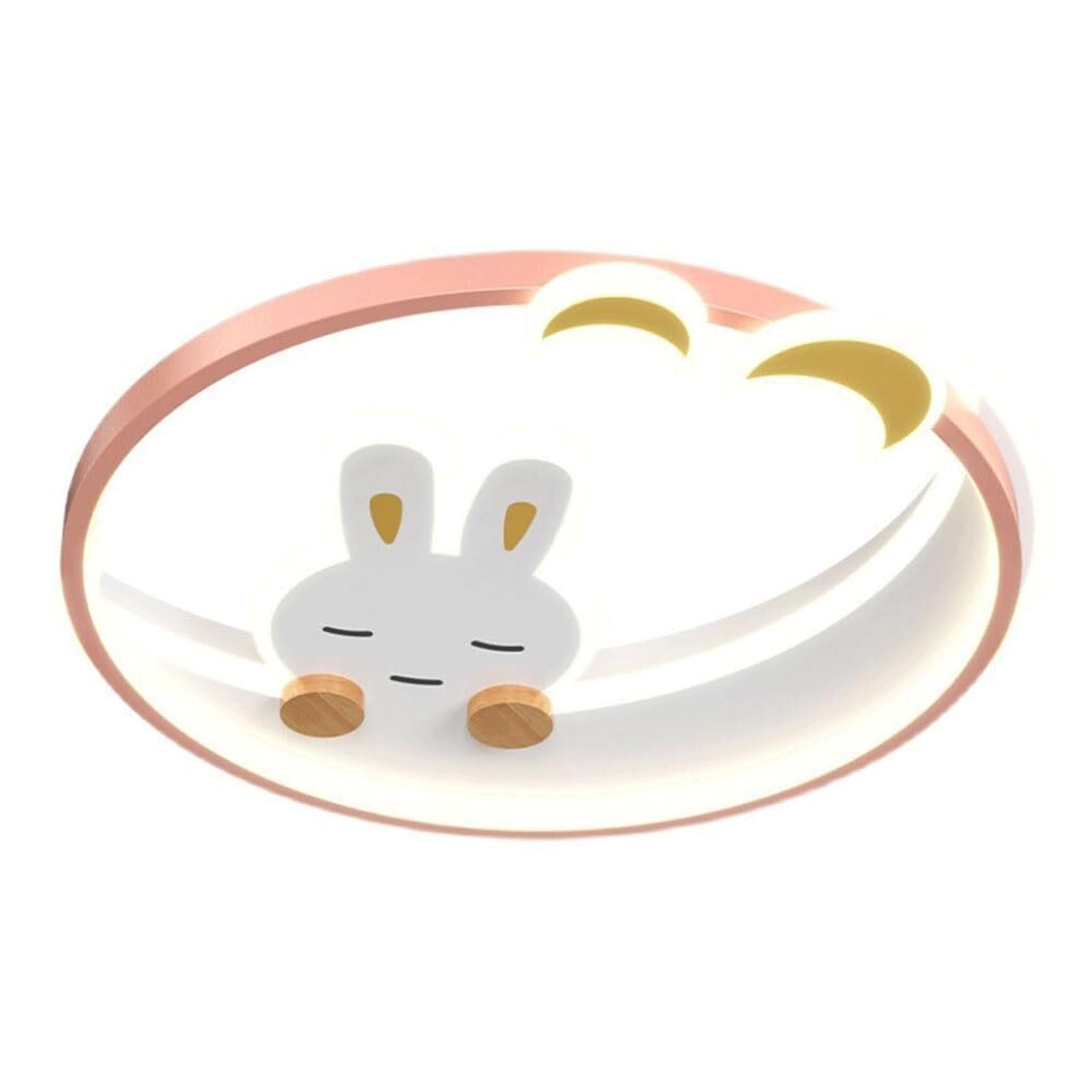 BKEKM Ceiling Lamp Cute Rabbit LED Flush Mount Ceiling Light Dimmable 3000K,4000K and 6000K Ceiling Fixture Semi Flush Ceiling Mount Lamp