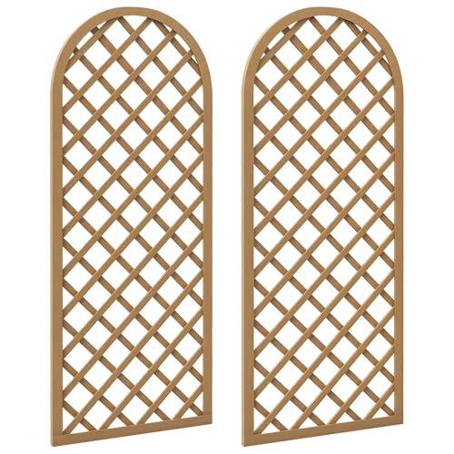 Outsunny Lot de 2 Treillis en Bois pour Le Jardin - Panneau Arc pour Plantes grimpantes - dim. Un...