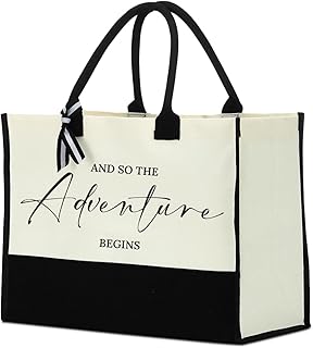 花嫁用ブライダルシャワーギフト キャンバストートバッグ ブライドトゥビーギフト 婚約 独身ギフト 花嫁へのギフト ハネムーンギフト 退職祝い 女性用 キャンバス ビーチバッグ ショッピングバッグ 食料品用, アドベンチャービギンズ, One Size