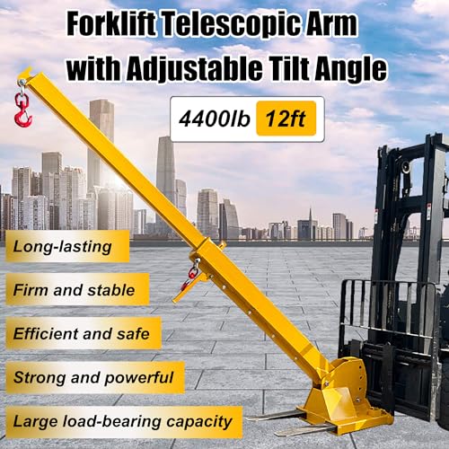 image for HQHAOTWU Forklift Jib Boom Crane 4400lbs Capacity Telescoping Mobile C