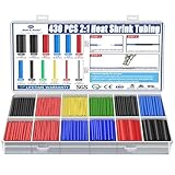 430 pcs 2:1 Heat Shrink Tubing Kit Industrial Heat-Shrink Tubing for Wires, 2:1 Marine Grade Heat Shrink Wrap, Premium Large Electrical Waterproof Heat Shrink Tape,12 Sizes 6Colored Assorted