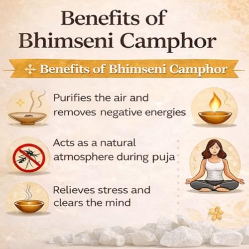 Image of Original Bhimseni Camphor Kapoor Container - 250 gm | Purifying & Pleasant Fragrance for Pooja, Hawan, Air Freshener | Organic Camphor | Diwali Lights (Pack of 1)