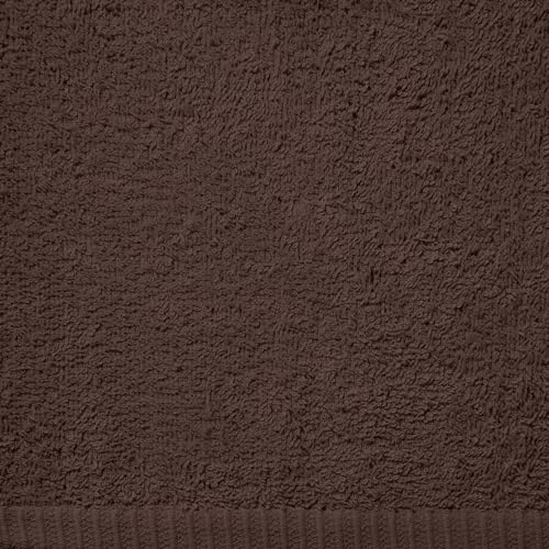 Image of Catherine Lansfield Quick Dry Cotton 90x140 cm Bath Sheet Pair Chocolate