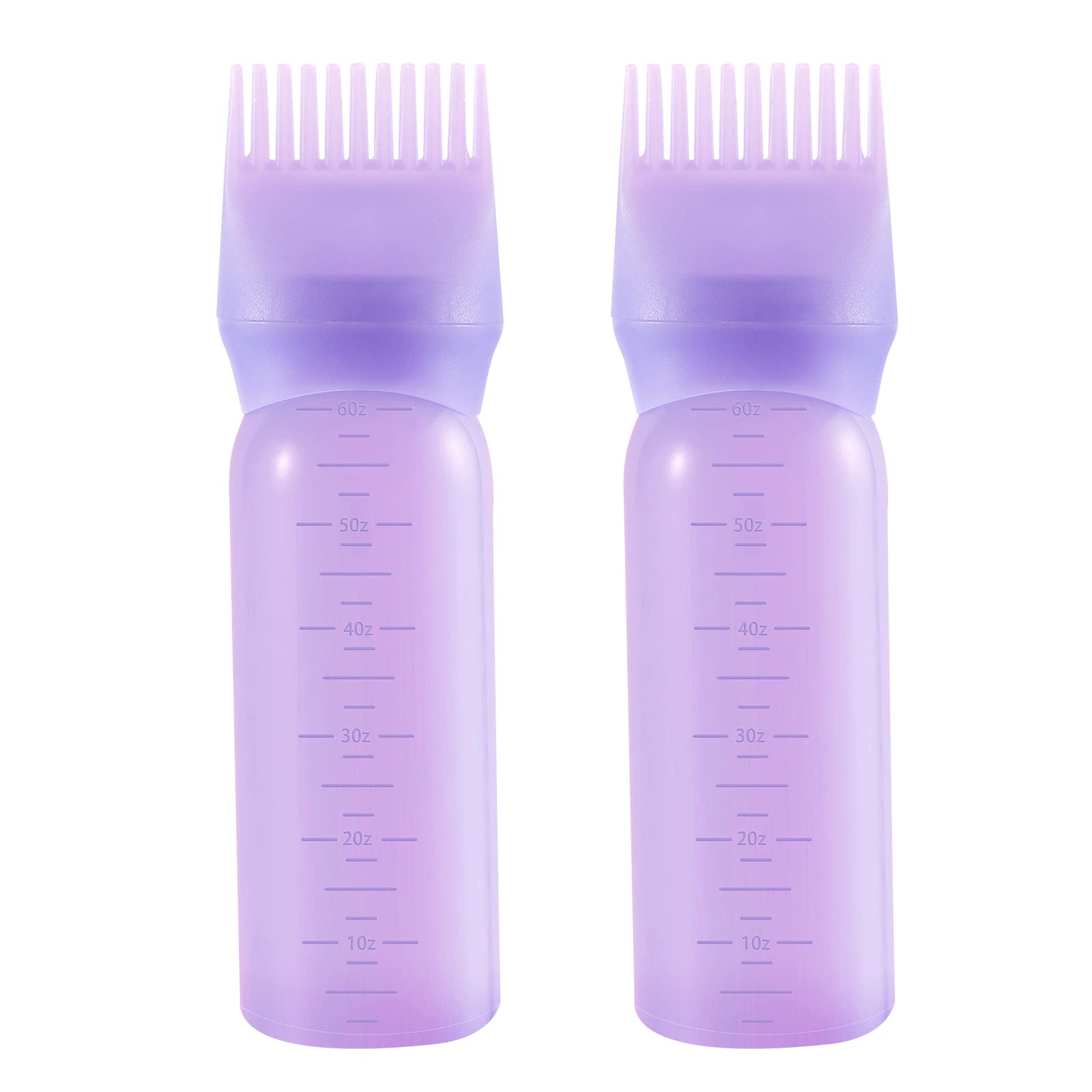 PAEFIU 2 Stücke Haaröl Applikator, 170ml Hair Oil Applicator Bottle mit Abgestufter Skala, Wurzelkamm-Applikatorflasche Haarfärbebürste Scalp Applicator für Hair Oiling Haar Colorationen