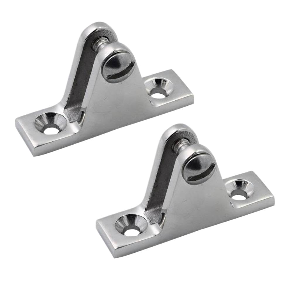 Fwzoogpda Onecolor 2 Pieces 316 Stainless Steel Deck Bimini Side Mount Hinge 60Mm Mirror Polish Compatible With Marine Boat Sailing Hardware