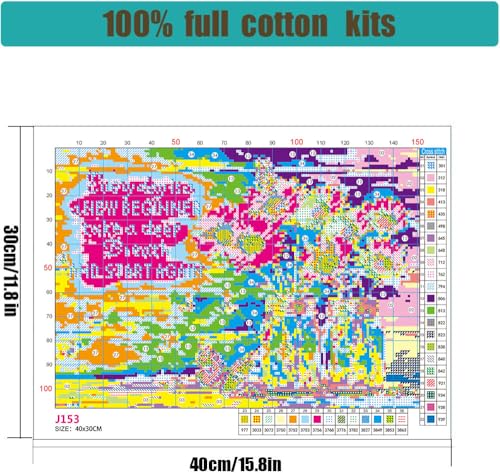 Image of WUSARPLY Daisy Stamped Cross Stitch Kits for Beginners Adults