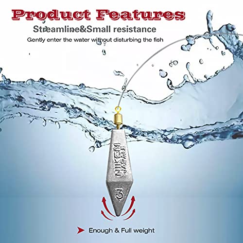 Proximitck Fishing Weight Triangular Lead Sinkers 20Pcs Bullet Lead Sinker Weights Kit 3/8Oz