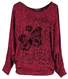 Loose Fit ( Oversize) Emma & Giovanni - Oberteile Mit Druck - Damen (S/M, Bordeaux)