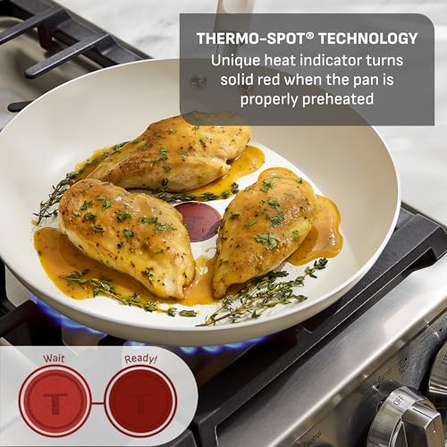 T-Fal Signature Nonstick 12 Inch Frying Pan Skillet, Oven Safe Up to 350°F, Dishwasher Safe, Pots and Pans Set, Non Stick Chef- Pan, Cream by T-Fal - Image 4