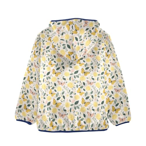 Lemon Butterfly Boys Fleece Coat,Children's Zip-Up Hoodie Jacket,Baby Warm Fashion Outerwear 3-10T,A1132912