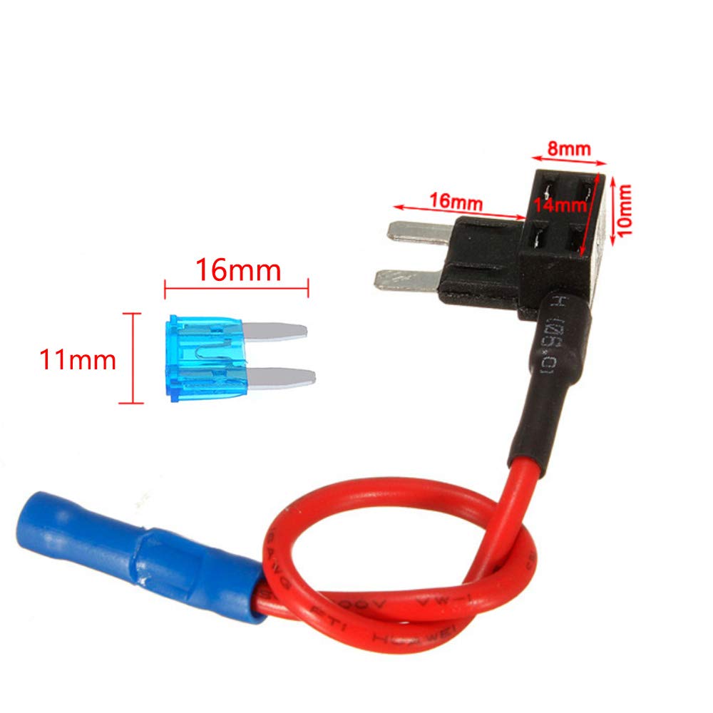 Wonvify Kit Porte-Fusible Voiture - 4 Add-A-Circuit + 6 Fusibles + Extracteur - 12V-24V
